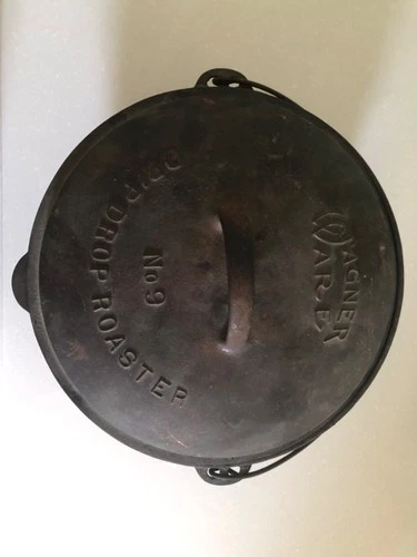 Vintage wagner ware cast iron dutch oven no 9 collectible perfect condition