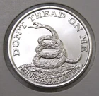 Independent Living Don't Tread Boston Tea Party 1 Troy oz .999 Fine Silver Round