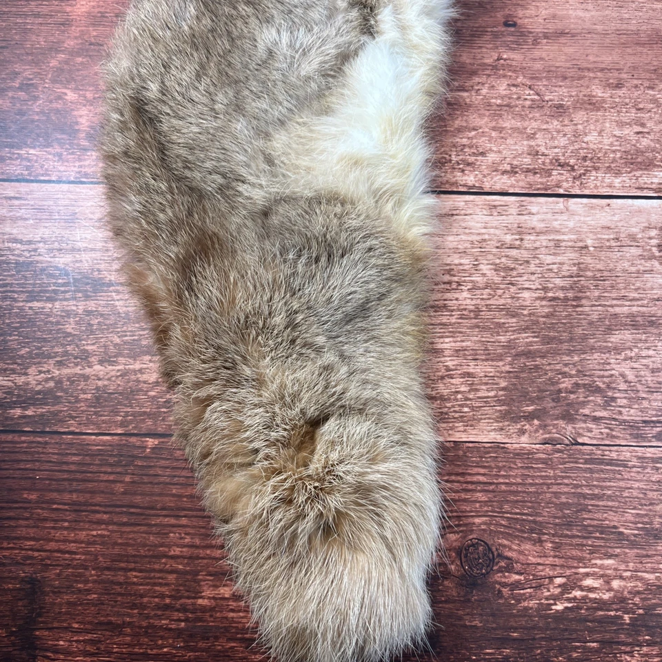 Vintage Genuine Rabbit Fur Collar Stole Wrap ~ Brown / Tan ~ Lined ~ 46” Long - Image 4 of 4