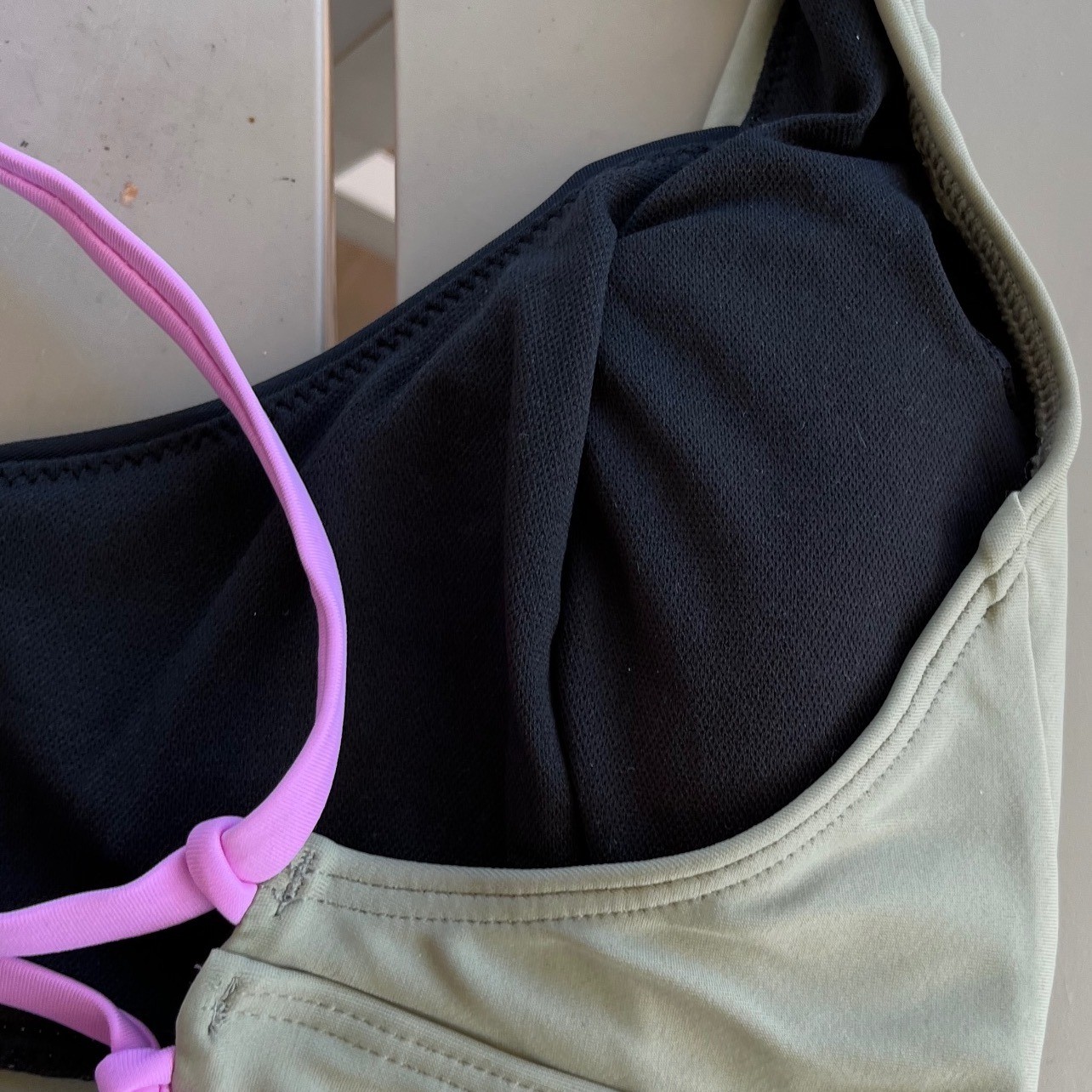 Prana Womens Tulum Top Black Color Block Medium Recycled Nylon Swim Sport NWT