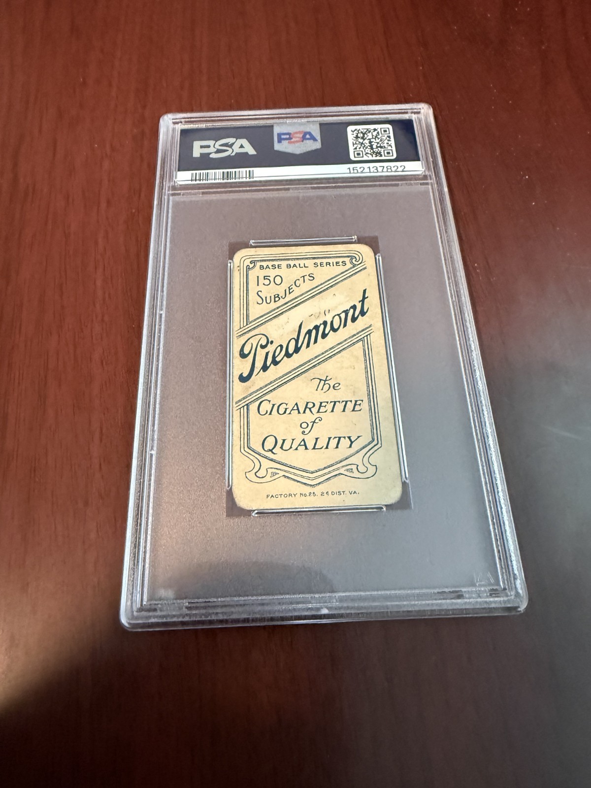 T206 Piedmont 150 Jimmy Sheckard No Glove Showing PSA 1(mk) view 2