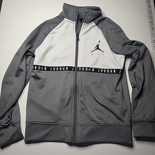 NIKE Jordan Youth 5-6 Years Gray White Logo Track Jacket