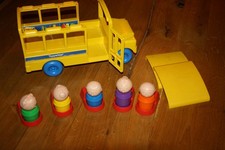 Vintage Tupperware TupperToys Schulbus Schule Spielzeug Klassenzimmer