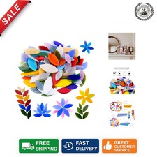 Stained Glass Petal Mosaic Tiles - 100 Mixed Color Crafting Set for DIY Lovers