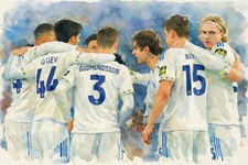    PRINT 8" x 6" glossy water colour print Leeds United 