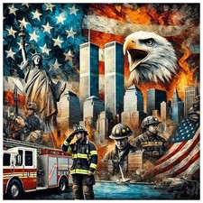 Diamond Art Kits for Adults, Flag Diamond Painting Kit, Firefighters Tribute ...