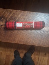 Holiday Time Table Runner Red  Black Buffalo Plaid Ribbed Cotton 13  x 72  New