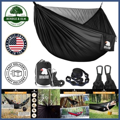 Double Camping Hammock with Tree Straps for Hiking, Backpacking & Travel
