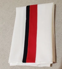 CHALICE VEIL CHURCH ALTAR VESTMENT WHITE W/RED & BLACK BANDING