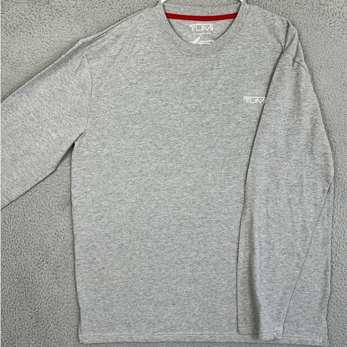 TUMI Air India T-Shirt Mens XL Light Grey Crewneck Long Sleeve Tee Casual Logo