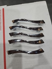 Mid Century Modern Drawer Pulls 3" Bore Ajax Bowtie Chrome Set Of 5