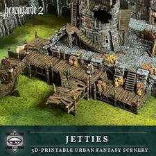 Hexengarde 2 Jetties 32mm Scale Terrain for D D, RPG, Mordheim