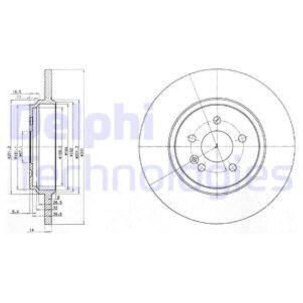 Delphi 2X Bremsscheibe Hinten Ø331 Mm Voll FüR Mercedes-Benz M-Klasse W163 ML-image