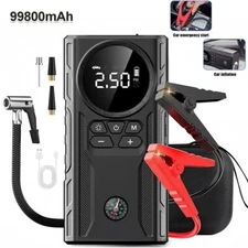 Car Jump Starter with Air Compressor 99800mAh Battery Jumper Box Charger Booster