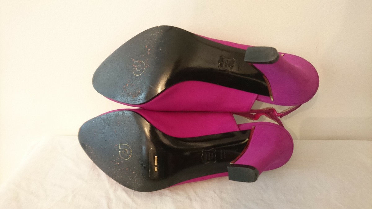 Sandales Talon Charles Jourdan Paris 1982 - Argent Strass - Taille 37,5 - Occasion Vintage - Cuir