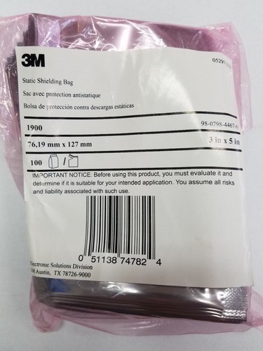 LOT of 3M 1900 Metal-In Static Shielding  Bags 3 x 5 (QTY: 100) #3E-C0007 - 第 4/4 張圖片