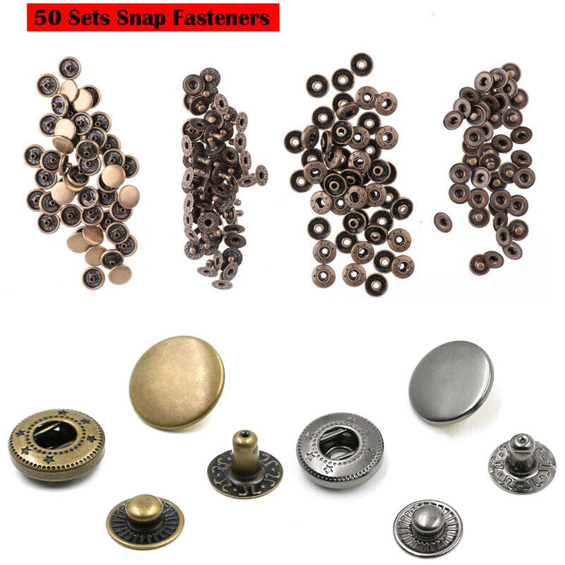 Metal Press Stud Snap Button Rivet Fastener for Leather Clothes Jacket  Repair