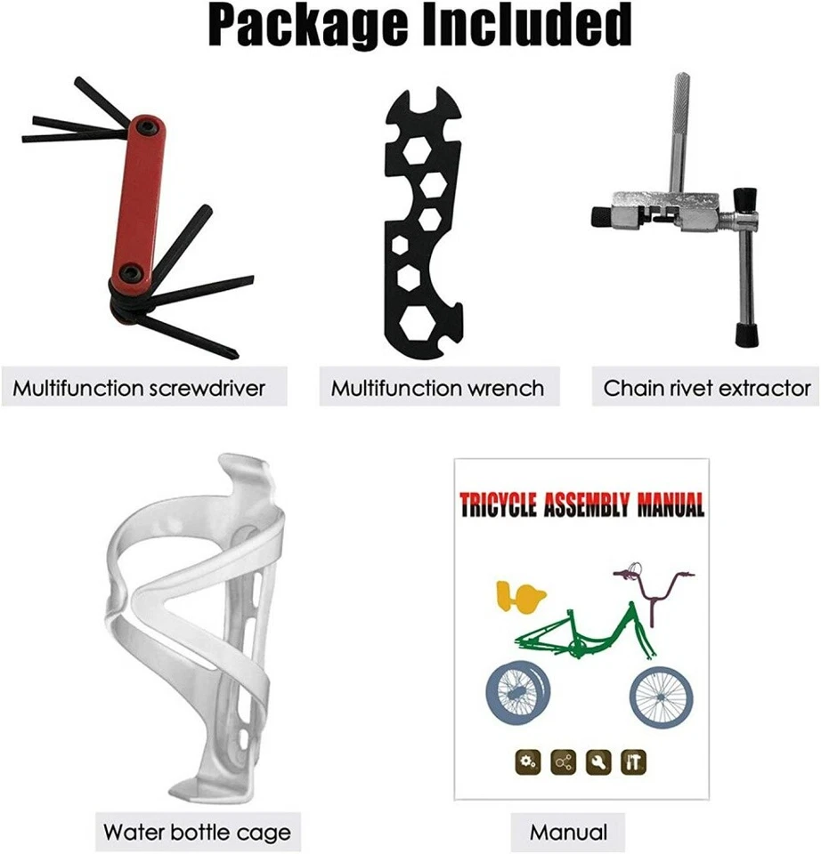 Triciclo para adultos Bicicleta de 3 ruedas Bicicleta de crucero para adultos Ruedas de 24/26 pulgadas Triciclos de 7 velocidades Foto 2 de 4