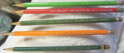 4 968 lot Wallace Colored Pencils MOTIF 6004,6012,6013,6014,1 Eberhard Faber vtg