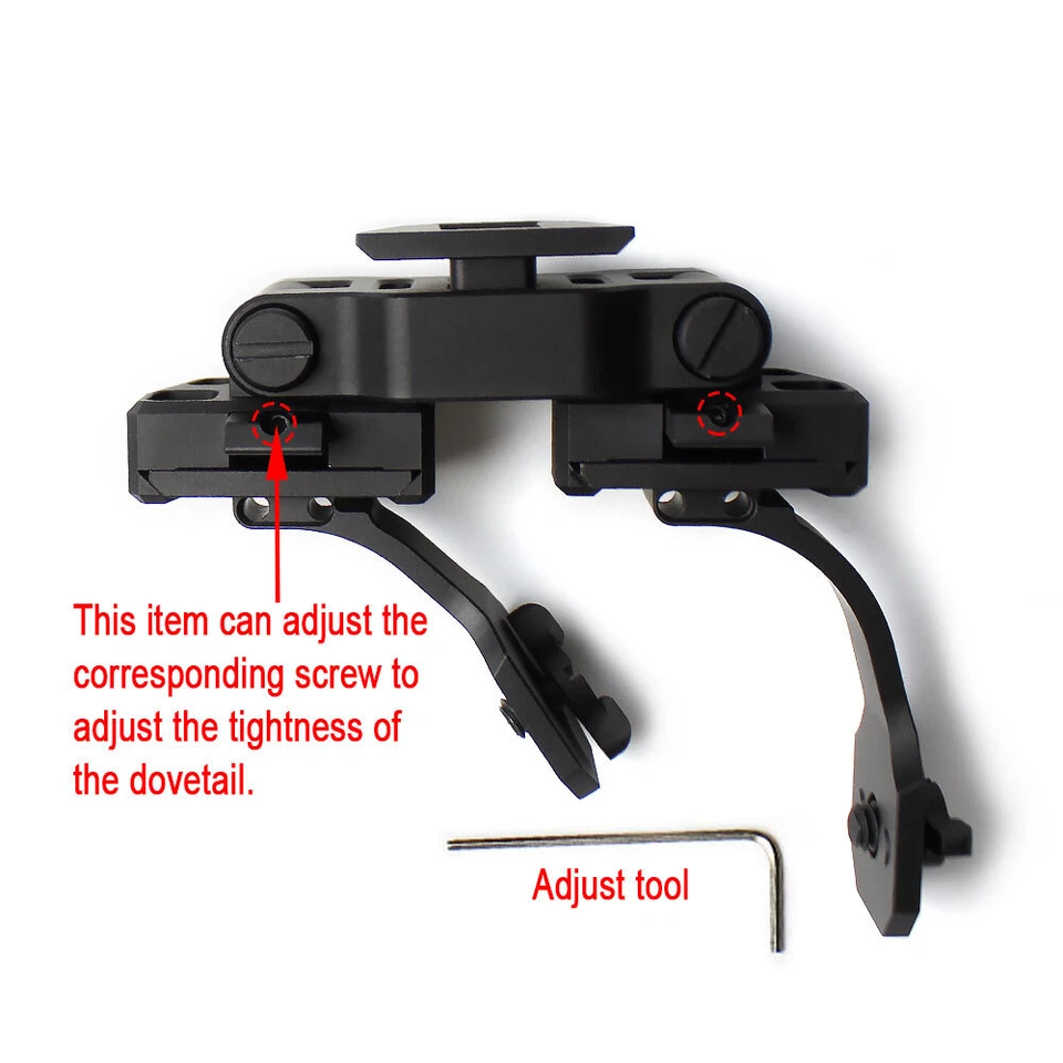 Dual PVS14 Night Vision Bridge NVG J-arm Helmet Installation for Binocular Metal - Image 3 of 4