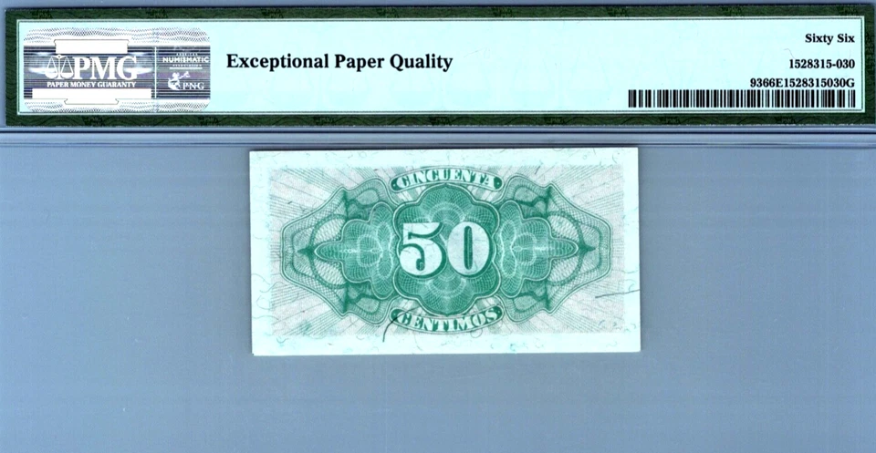Spain 50 Centimos 1937 PMG 66 EPQ GEM UNC Pick # 93 - Image 2 of 3