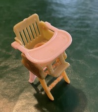 Vintage Doll House Miniature Convertible Baby High Chair, Potty Chair Pink