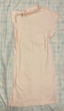 Robe En Daim Et Cuir Rose Manoush - Taille S (34-36), Courte, Occasion Très Bon État