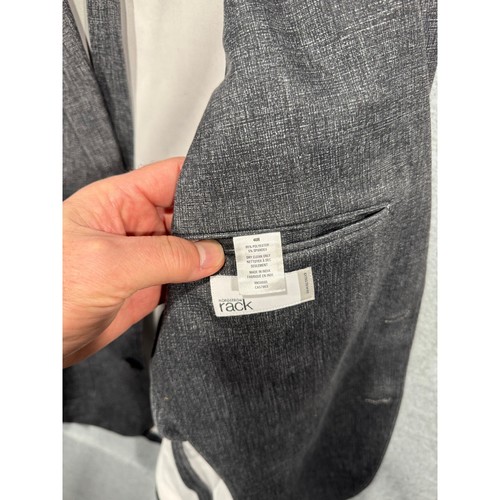 Nordstrom Rack Blazer Sport Coat Modern Two Button Gray Mens Size 40R - 第 4/13 張圖片