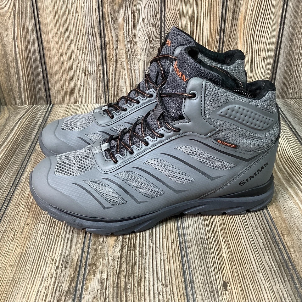 Simms Challenger Mid Deck Boots Waterproof Gray Fishing Mens Lace Up Size US 8 - Image 3 of 4