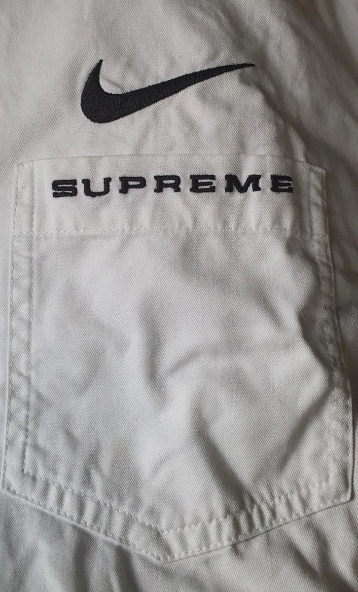 SS21 Supreme x Nike Cotton Twill shirt M medium white size S small long sleeve