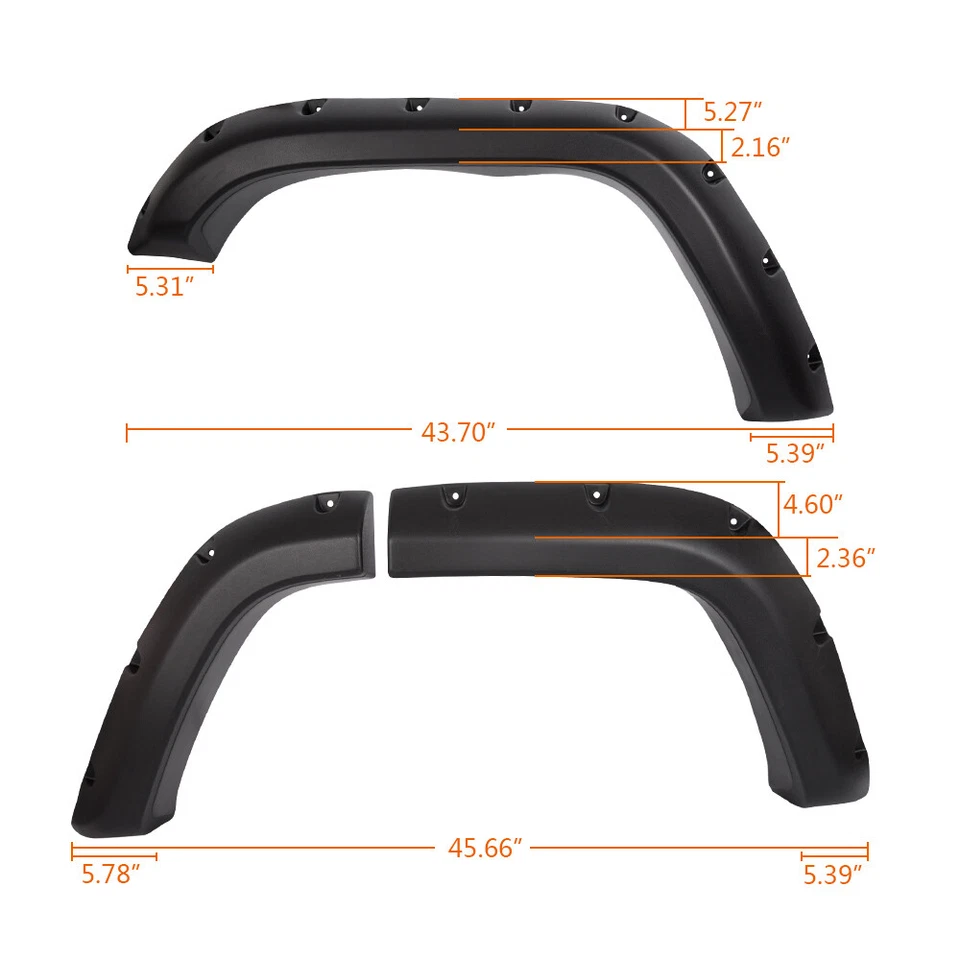 6PCS Fit For 84-01 Jeep Cherokee Xj 4-door Pocket Rivet Wheel Fender Flares Foto 2 de 4