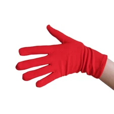 Short Wrist Length Red Costume Gloves ~ HALLOWEEN SUPERHERO SANTA DANCE COSPLAY