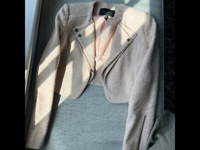 BCBG Max Azria Size XS Pink Cropped Blazer with shoulder pads