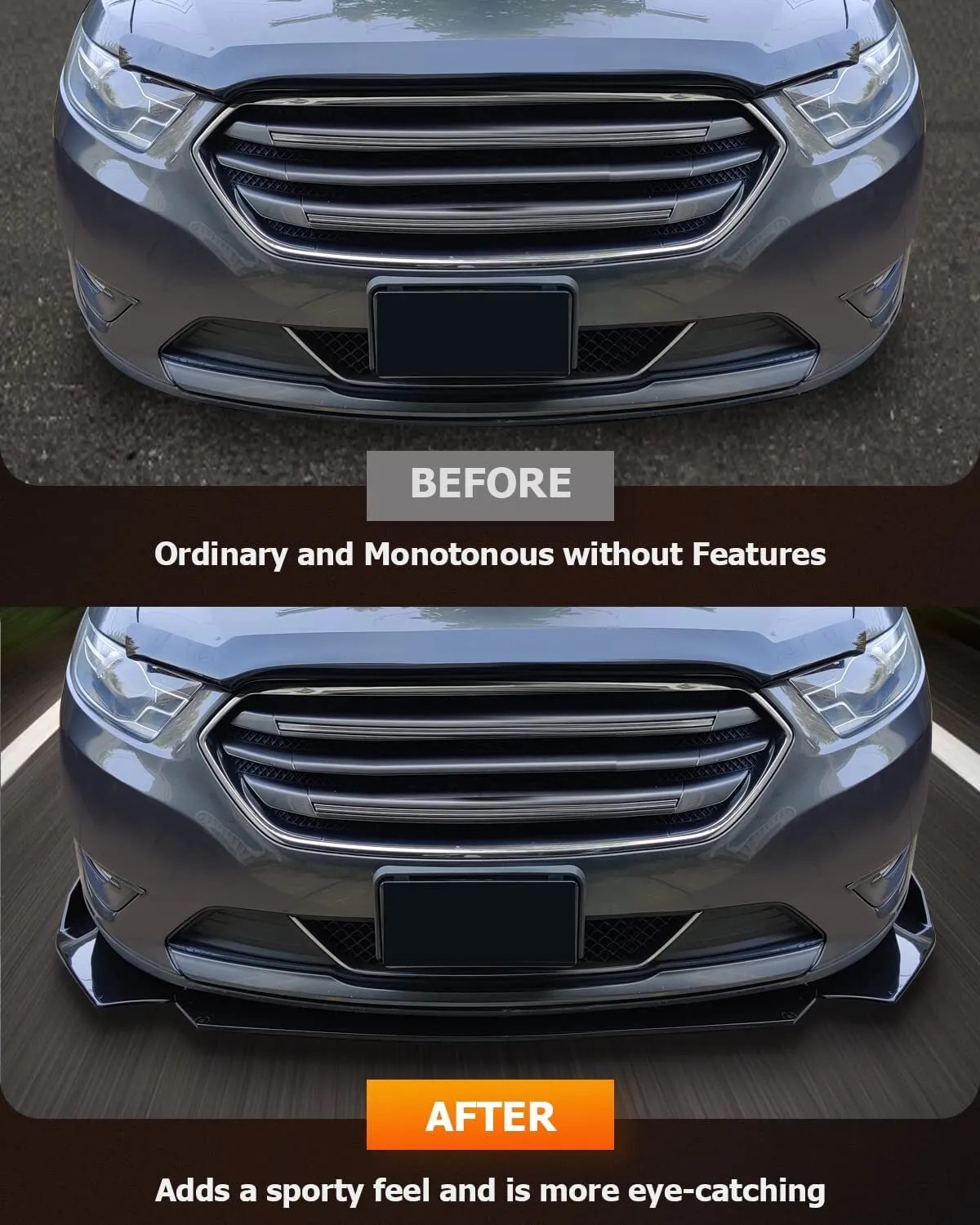 For BMW Car Front Bumper Lip Spoiler Splitter Gloss Black Bod Kit Strut Rods