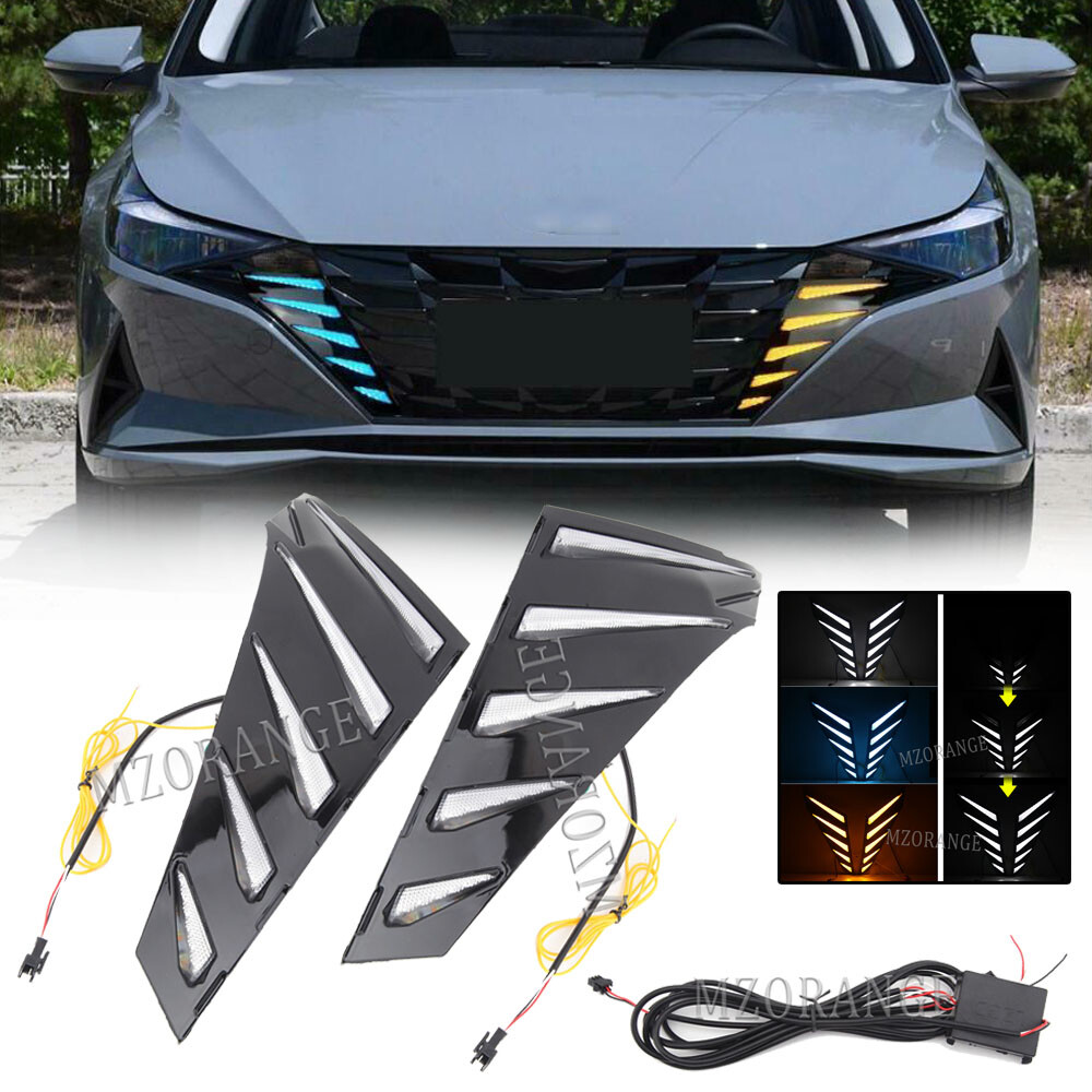 For 20212022 Hyundai Elantra Front Grille LED Driving Lights Turn