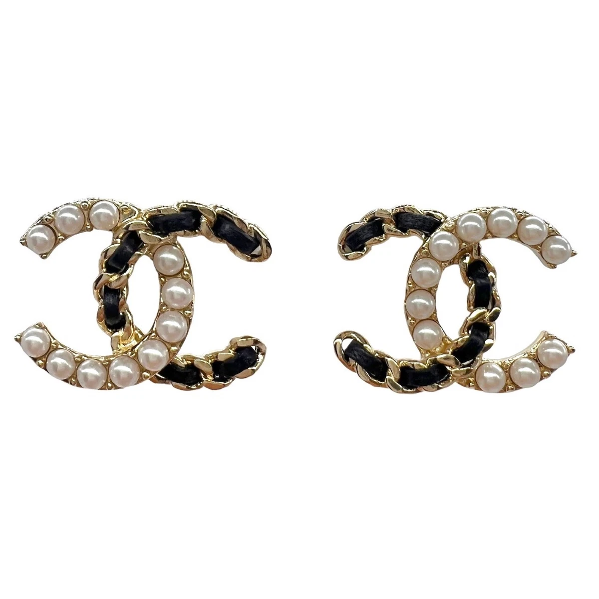 Chanel Square Golden Brooch with Resin and Faux Pearls