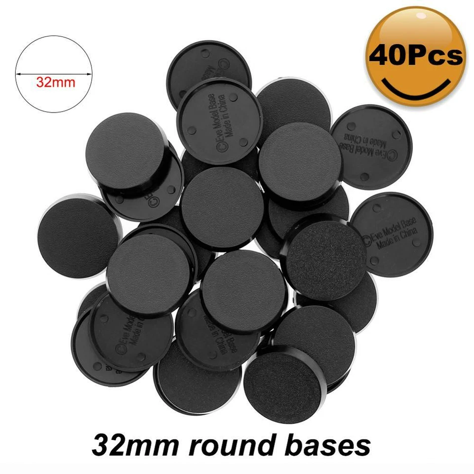 40pcs/60pcs/100pcs 32mm Plastic Bases Table Games Model 32mm Round Bases MB432 - Image 3 of 4