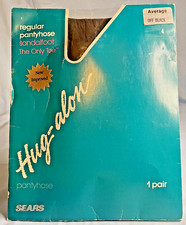 Sears Hug-Alon Brand Regular Sandalfoot The Only Toe Pantyhose Average OFF BLACK