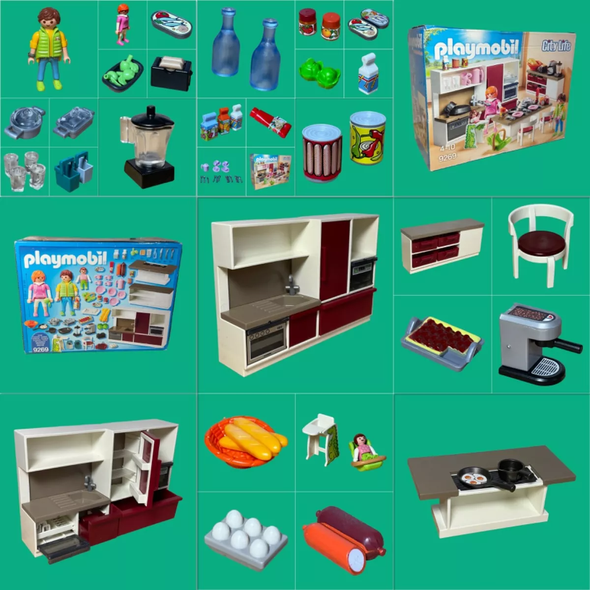 Enlighten Geometri etiket PLAYMOBIL 9269 Large Family Kitchen #PM154 | eBay