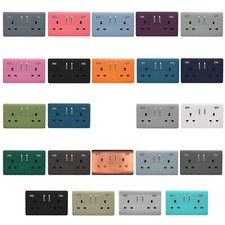 USB Type A Plug Socket 2 Gang Screwless Designer Decorative Modern Trendi Switch