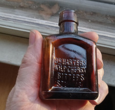 SAMPLE DR.HARTER'S WILD CHERRY BITTERS ST.LOUIS TINY 3 5/8"NICE 1890s BOTTLE