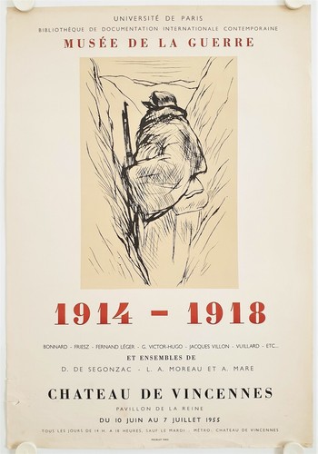 Plakat MUSEUM DES KRIEGES 1914-18 Ausstellung 1955 Château Vincennes - Mourlot - Bild 2 von 5