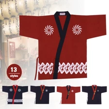 Unisex Chef Coat Sushi Restaurant Kimono Japaneses  Kitchen Uniform Tops M-XL
