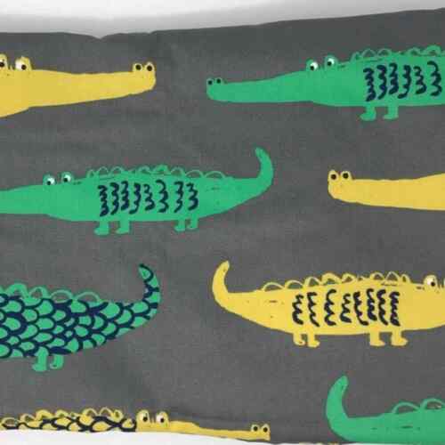 Pillowfort Alligator Verdunkelungsvorhänge Vorhänge 42"" x 84"" grau grün 2 Paneele EUC - Bild 1 von 7