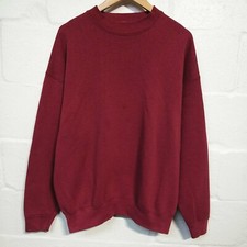 Vintage BVD Maroon Sweat Shirt Long Sleeve Pull Over Jacket - USA Made - XL