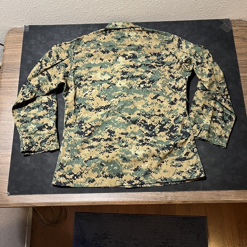 USMC MARPAT Slant Pocket Shirt Marine Corps Digital Combat Top Woodland Vintage - Picture 13 of 13