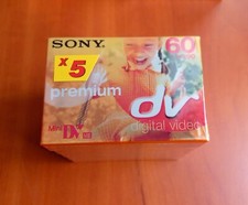 Lot de 5 cassettes SONY mini DV 60 minutes. Pour camescope. Neuf sous blister