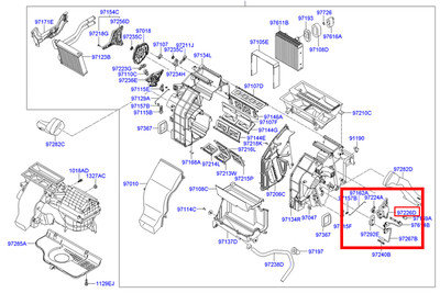 OEM HAVC Heater Door Actuator Hyundai Sonata, Santafe, Azera 97160