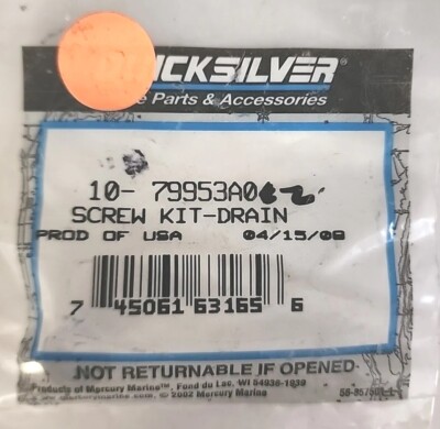 Mercury Quicksilver Steering System Actuator Drain Screw Kit OEM/Genuine