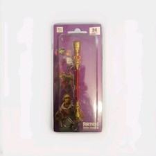 Brand New Fortnite Licensed Rare Red & Gold Staff Pickaxe - Metal Toy Keychain